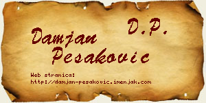 Damjan Pešaković vizit kartica